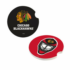 Chicago Blackhawks Car Coaster Set, 2pc, NHL, Home