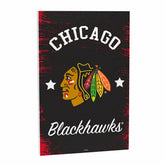 Chicago Blackhawks Wood Wall Sign, 16x24, NHL, Home