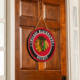 Chicago Blackhawks Round Door Décor with Hanging Rope, 18x18, NHL, Home
