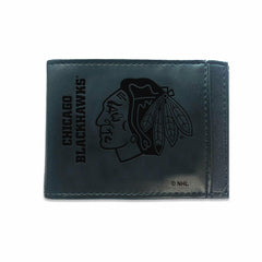 Front Pocket Wallet w/ RFID Blocking, Chicago Blackhawks, Black, NHL, Home