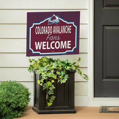 Colorado Avalanche Coroplast Yard Sign, "Fans Welcome", NHL, Home