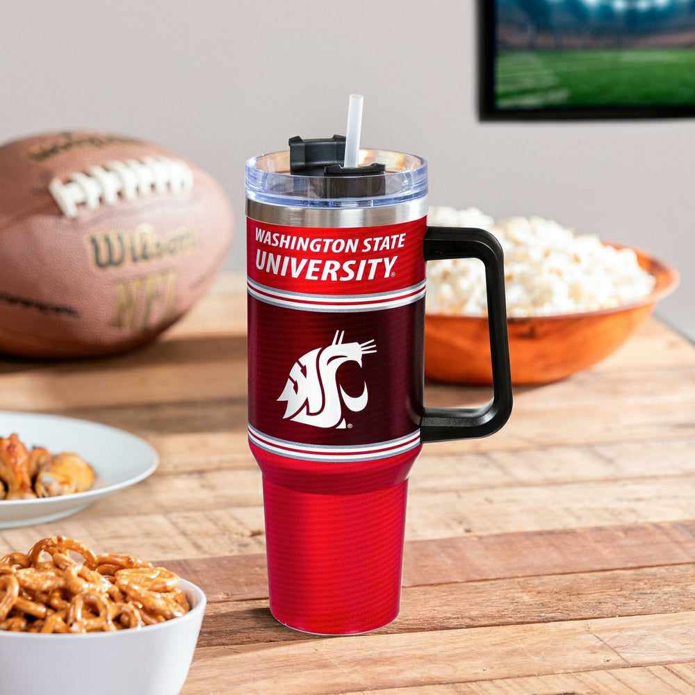 40oz Stainless Steel Canyon Cup w/ Straw, Washington State University, Home, Collegiate