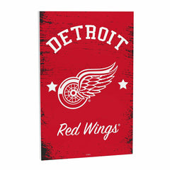 Detroit Red Wings Wood Wall Sign, 16x24, NHL, Home