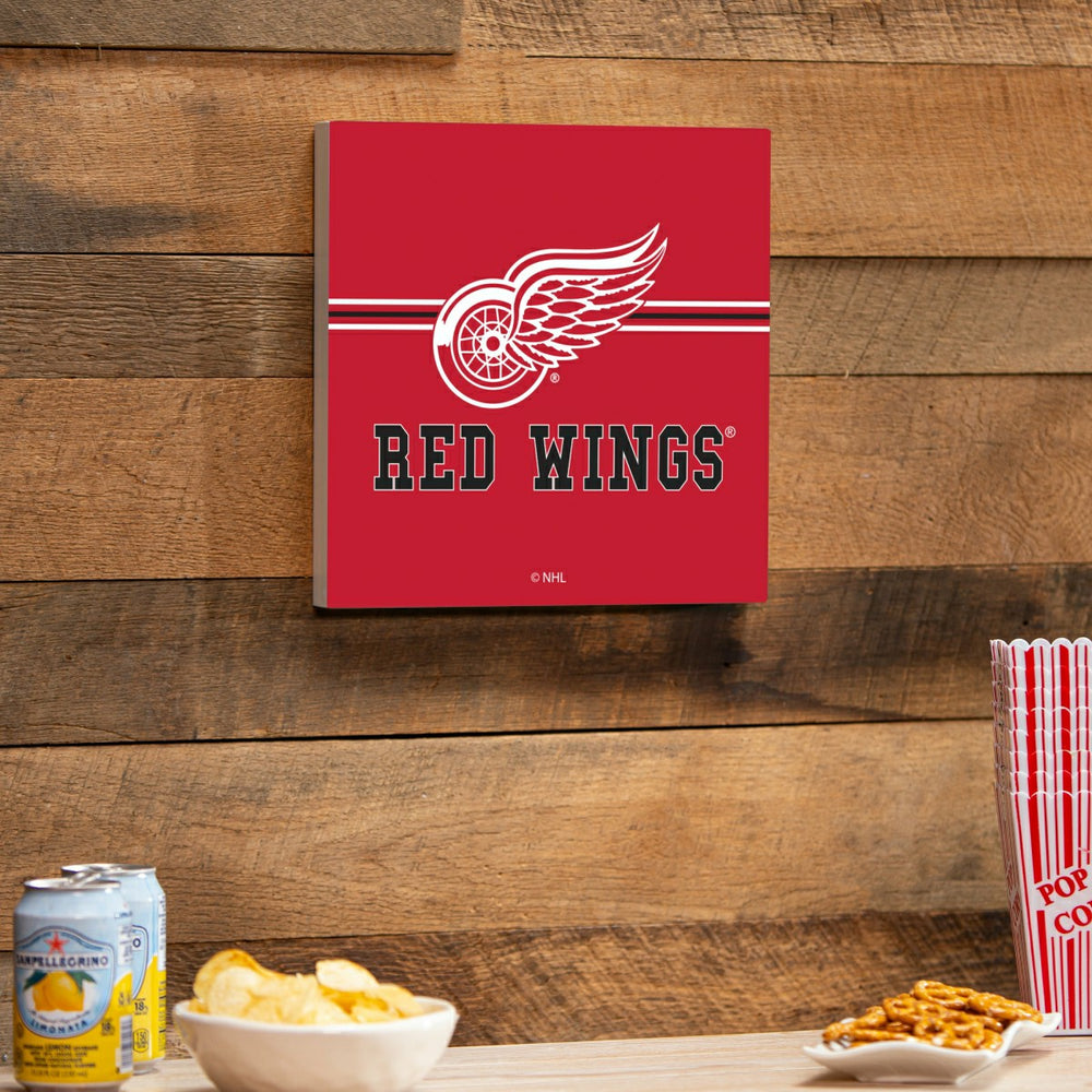 Detroit Red Wings Wood Wall Sign, 12x12, NHL, Home