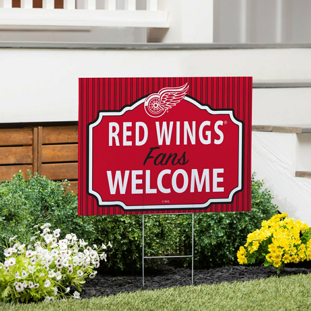 Detroit Red Wings Coroplast Yard Sign, "Fans Welcome", NHL, Home