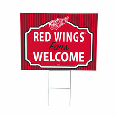 Detroit Red Wings Coroplast Yard Sign, "Fans Welcome", NHL, Home