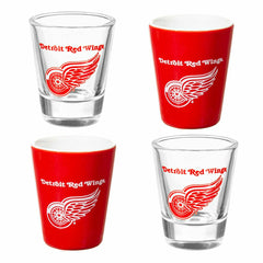 Detroit Red Wings 4-Piece Ceramic and Glass 2oz. Shot Glass Set, NHL, Home