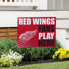 Detroit Red Wings Coroplast Yard Sign "Fans Play Here", NHL, Home
