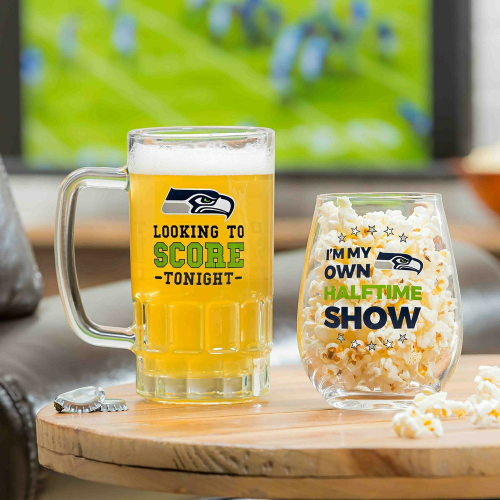 Seattle Seahawks, Stemless 17OZ Wine & Beer 16 OZ Gift Set, Home, NFL