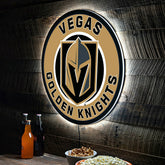 LED Wall Decor, Round, Las Vegas Golden Knights, NHL, Home