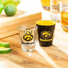 University of Iowa 4-Piece Ceramic and Glass 2oz. Shot Glass Set, Home, Collegiate