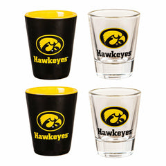 University of Iowa 4-Piece Ceramic and Glass 2oz. Shot Glass Set, Home, Collegiate