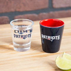 New England Patriots 4-Piece Ceramic and Glass 2oz. Shot Glass Set, Home, NFL