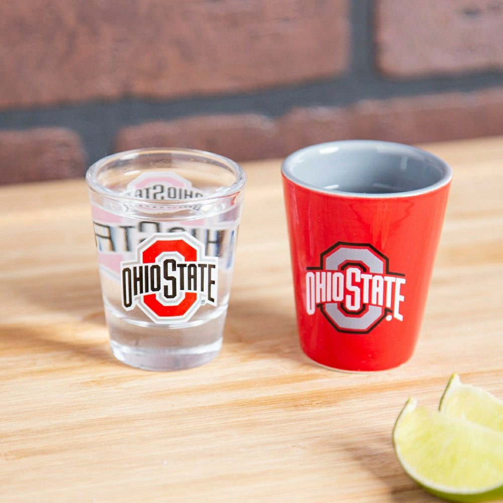 Ohio State University 4-Piece Ceramic and Glass 2oz. Shot Glass Set, Home, Collegiate