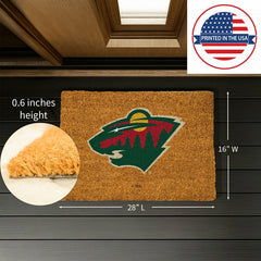 Coir Mat, 16"x28", Minnesota Wild, NHL