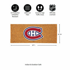 Montreal Canadiens Extra Large Full Color Coir Mat, 60"x24", NHL