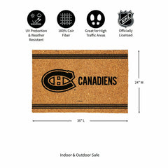 Montreal Canadiens Large One Color Coir Mat, 36"x24", NHL