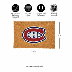 Montreal Canadiens Large Full Color Coir Mat, 36"x24", NHL