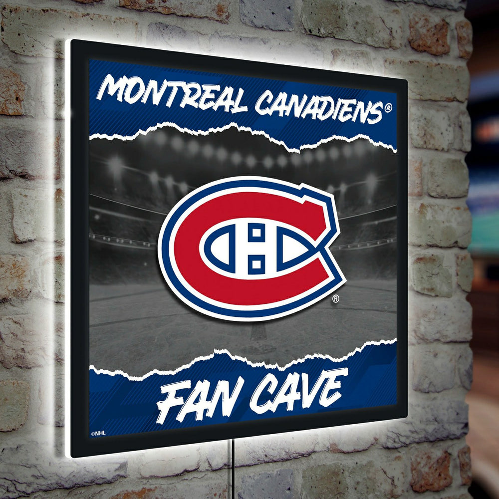 Montreal Canadiens 23"H x 23"L LED Wall Decor, Edgelite, Square, NHL, Home