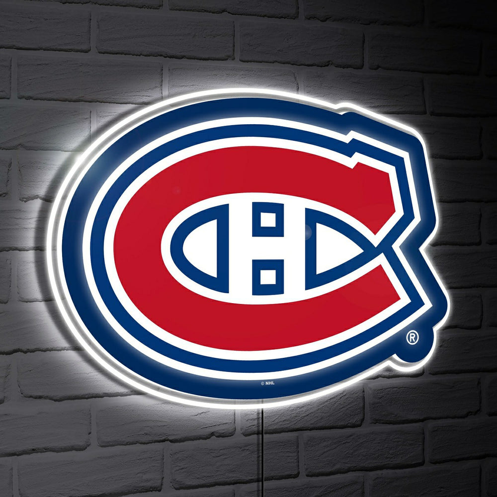 Montreal Canadiens LED Wall Decor, Glazelite, Logo, NHL, Home