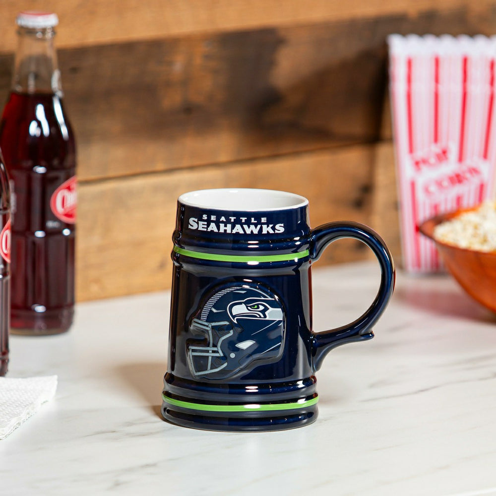 Seattle Seahawks Ceramic Stein Cup, 24oz, Home, NFL