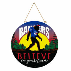 New York Rangers Bigfoot Round Door Décor with Hanging Rope, 18x18, NHL, Home