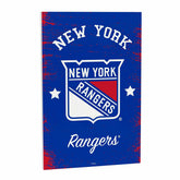 New York Rangers Wood Wall Sign, 16x24, NHL, Home