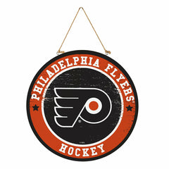 Philadelphia Flyers Round Door Décor with Hanging Rope, 18x18, NHL, Home