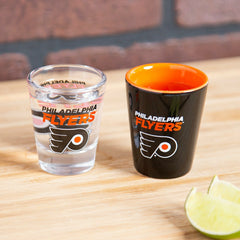 Philadelphia Flyers 4-Piece Ceramic and Glass 2oz. Shot Glass Set, NHL, Home