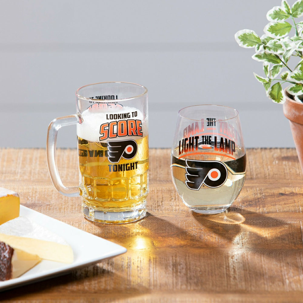 Stemless 17OZ Glass & Tankard 16OZ Gift Set, Philadelphia Flyers, NHL, Home