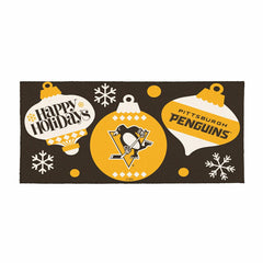 Pittsburgh Penguins Holiday Flocked Coir Sassafras Switch Mat, 22"x10", NHL