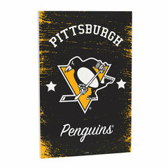 Pittsburgh Penguins Wood Wall Sign, 16x24, NHL, Home