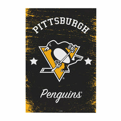 Pittsburgh Penguins Wood Wall Sign, 16x24, NHL, Home