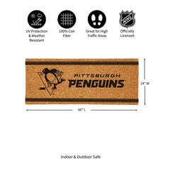 Pittsburgh Penguins Extra Large One Color Coir Mat, 60"x24", NHL