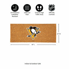 Pittsburgh Penguins Extra Large Full Color Coir Mat, 60"x24", NHL