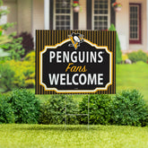 Pittsburgh Penguins Coroplast Yard Sign, "Fans Welcome", NHL, Home