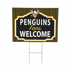 Pittsburgh Penguins Coroplast Yard Sign, "Fans Welcome", NHL, Home
