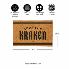 Seattle Kraken Large One Color Coir Mat, 36"x24", NHL