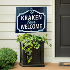 Seattle Kraken Coroplast Yard Sign, "Fans Welcome", NHL, Home