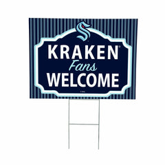 Seattle Kraken Coroplast Yard Sign, "Fans Welcome", NHL, Home