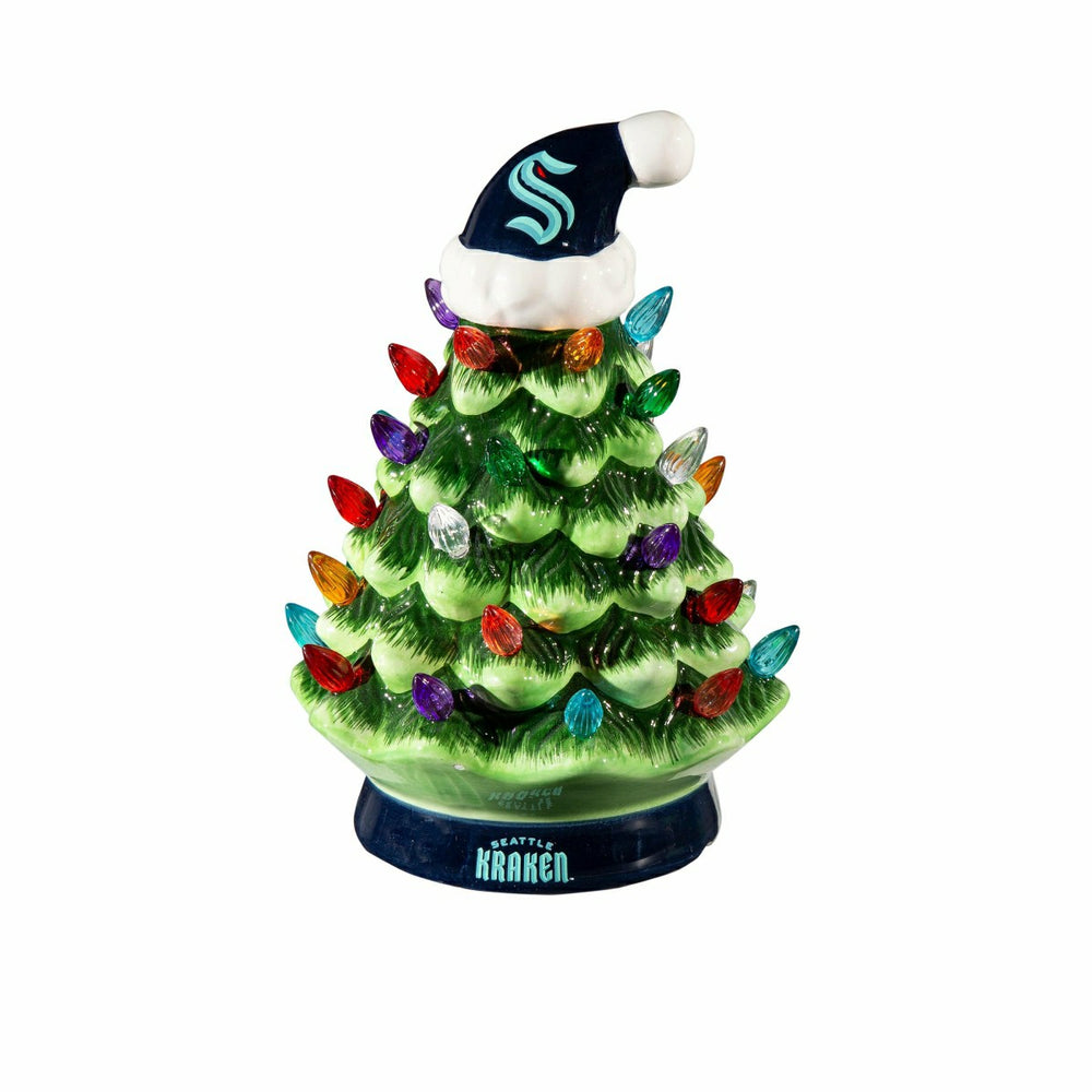8" LED Ceramic Christmas Tree, Seattle Kraken, NHL, Home