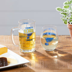Stemless 17OZ Glass & Tankard 16OZ Gift Set, St Louis Blues, NHL, Home