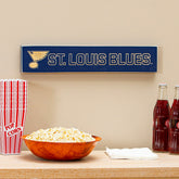 St Louis Blues Engraved Wood Sign, 3.5" x 18", NHL, Home