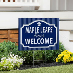 Toronto Maple Leafs Coroplast Yard Sign, "Fans Welcome", NHL, Home