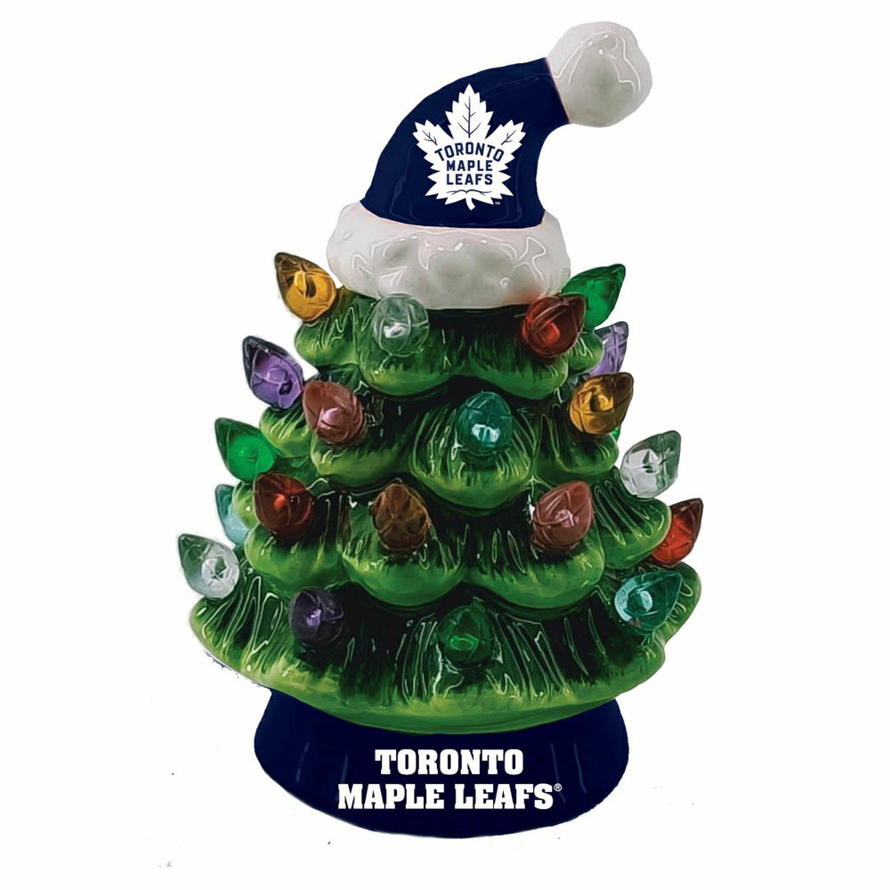 8" LED Ceramic Christmas Tree, Toronto Maple Leafs, NHL, Home