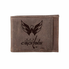 Front Pocket Wallet w/ RFID Blocking, Washington Capitals, Brown, NHL, Home