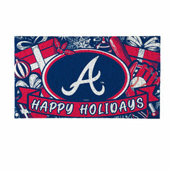Atlanta Braves Holiday PVC Mat, 28"x16", MLB