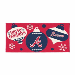 Atlanta Braves Holiday Flocked Coir Sassafras Switch Mat, 22"x10", MLB