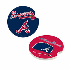Atlanta Braves Car Coaster Set, 2pc, MLB, Home