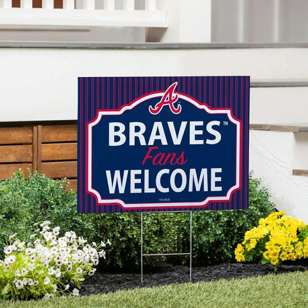 Atlanta Braves Coroplast Yard Sign, "Fans Welcome", MLB, Home